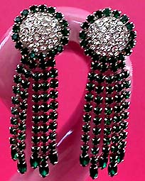a beautiful VINTAGE COSTUME ESTATE ANTIQUE JEWELRY EARRINGS unsigned