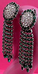 a beautiful VINTAGE COSTUME ESTATE ANTIQUE JEWELRY EARRINGS unsigned