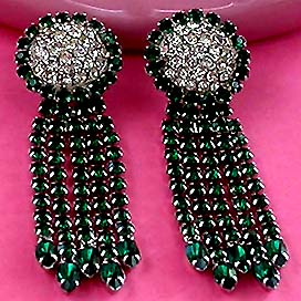 a beautiful VINTAGE COSTUME ESTATE ANTIQUE JEWELRY EARRINGS unsigned