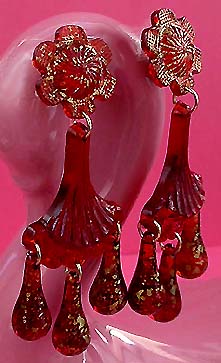 a beautiful VINTAGE COSTUME ESTATE ANTIQUE JEWELRY EARRINGS unsigned