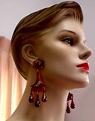a beautiful VINTAGE COSTUME ESTATE ANTIQUE JEWELRY EARRINGS unsigned