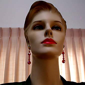a beautiful VINTAGE COSTUME ESTATE ANTIQUE JEWELRY EARRINGS unsigned