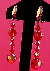 a beautiful VINTAGE COSTUME ESTATE ANTIQUE JEWELRY EARRINGS unsigned