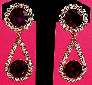 a beautiful VINTAGE COSTUME ESTATE ANTIQUE JEWELRY EARRINGS unsigned