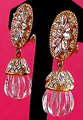 a beautiful VINTAGE COSTUME ESTATE ANTIQUE JEWELRY EARRINGS unsigned