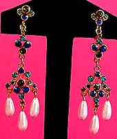 a beautiful vintage costume jewelry Juliana earrings unsigned