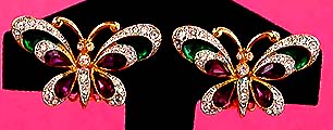a beautiful VINTAGE COSTUME ESTATE ANTIQUE JEWELRY EARRINGS unsigned