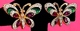 a beautiful VINTAGE COSTUME ESTATE ANTIQUE JEWELRY EARRINGS unsigned