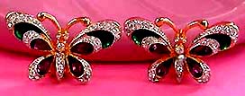 a beautiful VINTAGE COSTUME ESTATE ANTIQUE JEWELRY EARRINGS unsigned