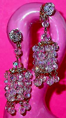 a beautiful VINTAGE COSTUME ESTATE ANTIQUE JEWELRY EARRINGS unsigned