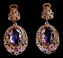 a beautiful VINTAGE COSTUME ESTATE ANTIQUE JEWELRY EARRINGS unsigned
