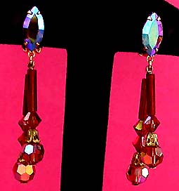 a beautiful VINTAGE COSTUME ESTATE ANTIQUE JEWELRY EARRINGS unsigned