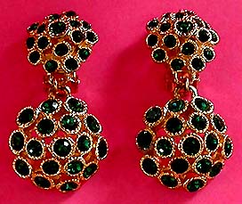 a beautiful VINTAGE COSTUME ESTATE ANTIQUE JEWELRY EARRINGS unsigned