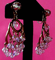 a beautiful VINTAGE COSTUME ESTATE ANTIQUE JEWELRY EARRINGS unsigned