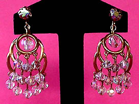 a beautiful VINTAGE COSTUME ESTATE ANTIQUE JEWELRY EARRINGS unsigned