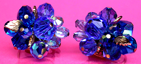 a beautiful VINTAGE COSTUME ESTATE ANTIQUE JEWELRY EARRINGS unsigned