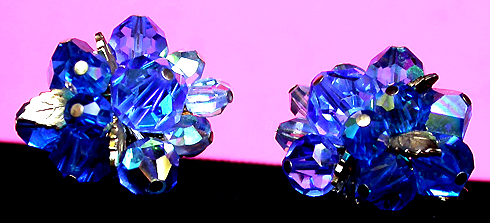 a beautiful VINTAGE COSTUME ESTATE ANTIQUE JEWELRY EARRINGS unsigned