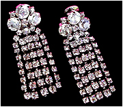 a beautiful VINTAGE COSTUME ESTATE ANTIQUE JEWELRY EARRINGS unsigned