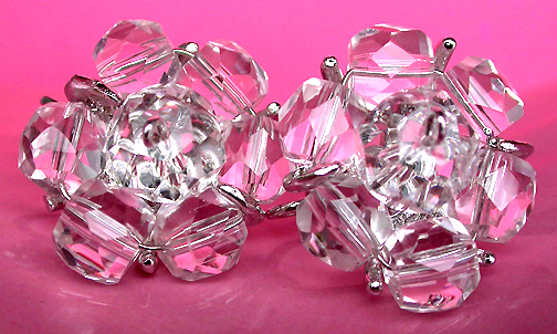 a beautiful VINTAGE COSTUME ESTATE ANTIQUE JEWELRY EARRINGS unsigned