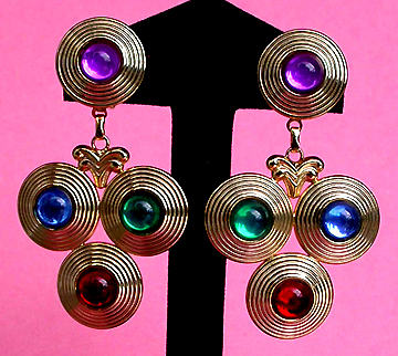 a beautiful VINTAGE COSTUME ESTATE ANTIQUE JEWELRY EARRINGS unsigned