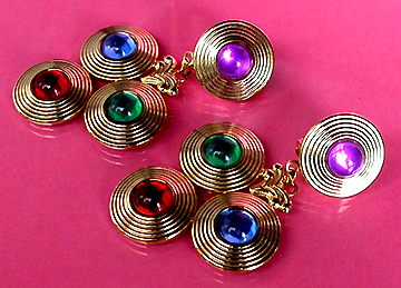 a beautiful VINTAGE COSTUME ESTATE ANTIQUE JEWELRY EARRINGS unsigned