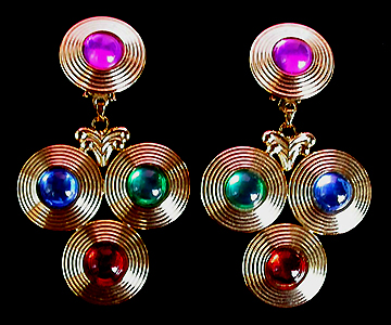 a beautiful VINTAGE COSTUME ESTATE ANTIQUE JEWELRY EARRINGS unsigned