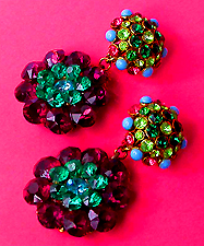 a beautiful VINTAGE COSTUME ESTATE ANTIQUE JEWELRY EARRINGS unsigned