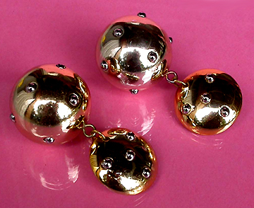 a beautiful VINTAGE COSTUME ESTATE ANTIQUE JEWELRY EARRINGS unsigned