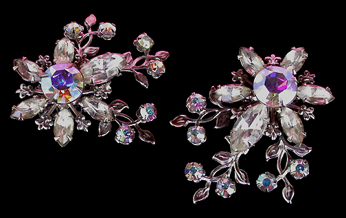 a beautiful VINTAGE COSTUME ESTATE ANTIQUE JEWELRY EARRINGS unsigned