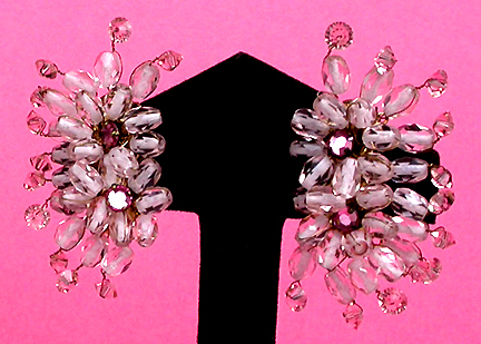 a beautiful VINTAGE COSTUME ESTATE ANTIQUE JEWELRY EARRINGS unsigned