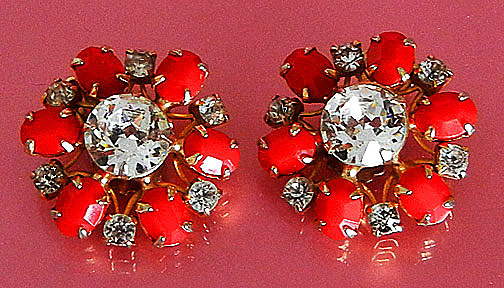 a beautiful VINTAGE COSTUME ESTATE ANTIQUE JEWELRY EARRINGS unsigned