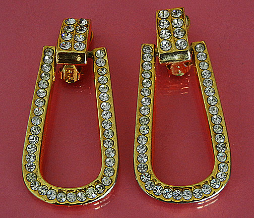 a beautiful VINTAGE COSTUME ESTATE ANTIQUE JEWELRY EARRINGS unsigned