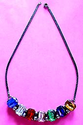 a beautiful vintage costume jewelry clear rhinestone Vintage Estate Antique Necklace