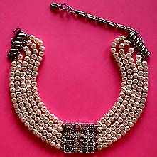 a beautiful vintage costume jewelry vintage mother of pearl necklace