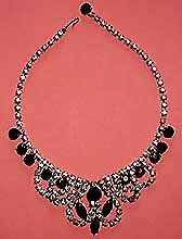 a beautiful vintage costume jewelry clear rhinestone Vintage Estate Antique Necklace
