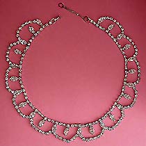a beautiful vintage costume jewelry clear rhinestone Vintage Estate Antique Necklace