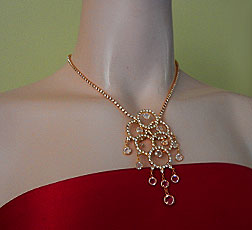 a beautiful vintage costume jewelry necklace