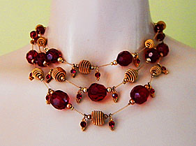 a beautiful vintage costume jewelry necklace