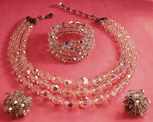 a beautiful vintage costume jewelry parure