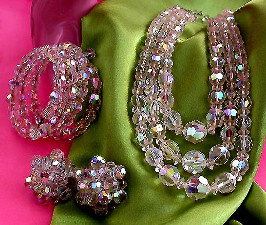 a beautiful vintage costume jewelry parure