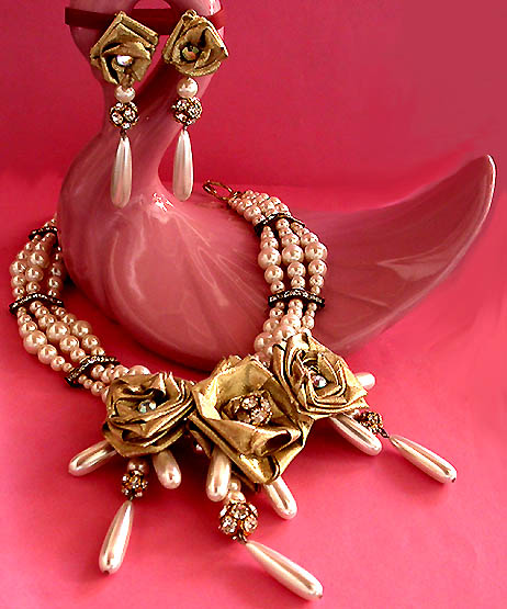 a beautiful vintage costume jewelry parure