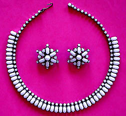 a beautiful Juliana vintage costume jewelry necklace, bracelet and earrings