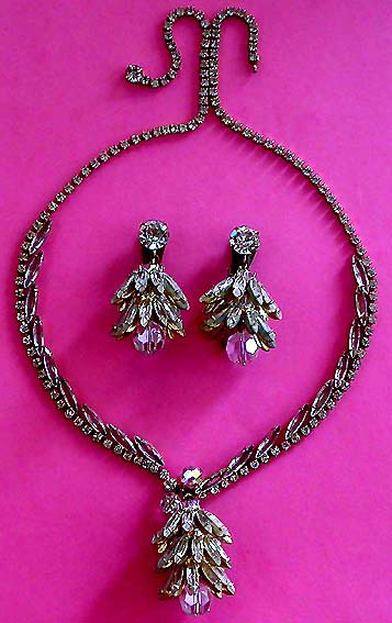 a beautiful vintage costume jewelry parure