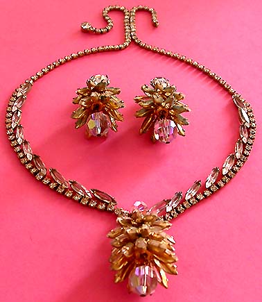 a beautiful vintage costume jewelry parure