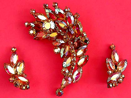 a beautiful vintage costume jewelry parure