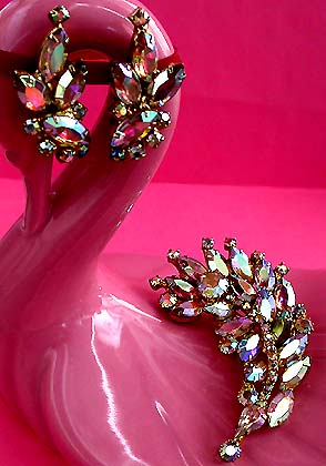 a beautiful vintage costume jewelry parure