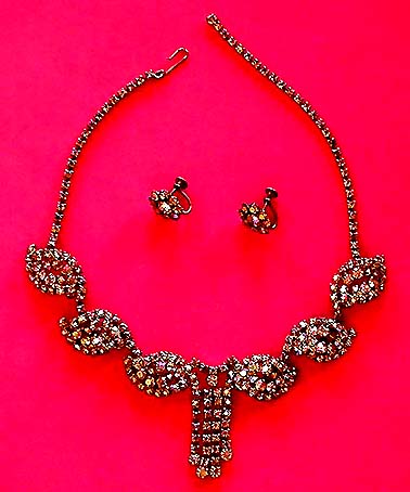 a beautiful vintage costume jewelry parure