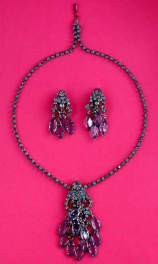 a beautiful vintage costume jewelry parure
