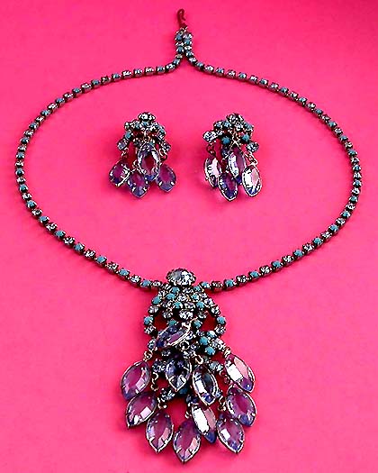a beautiful vintage costume jewelry parure