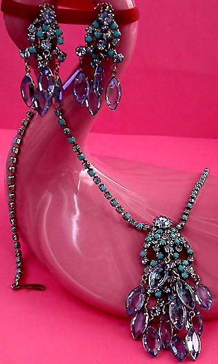 a beautiful vintage costume jewelry parure
